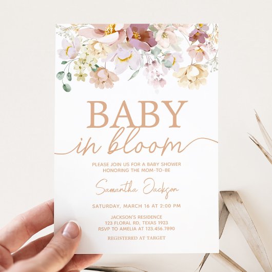 Baby in Bloom Florals Baby shower Kaart