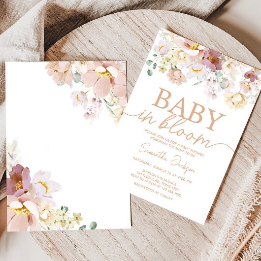 Baby in Bloom Florals Baby shower Kaart