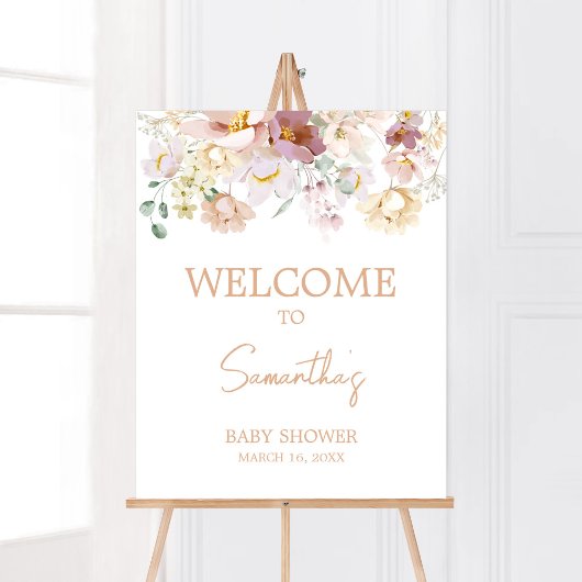 Baby in Bloom Florals Baby shower Welkom Poster