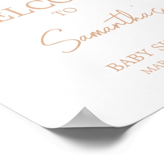 Baby in Bloom Florals Baby shower Welkom Poster (Hoek)