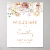 Baby in Bloom Florals Baby shower Welkom Poster (Voorkant)