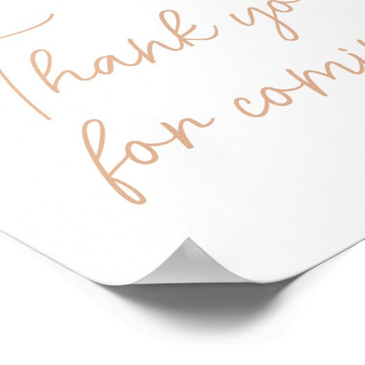 Baby in Bloom Florals Bedankt voor uw komst Poster (Hoek)