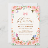Baby in Bloom Flower Butterfly Bow Baby shower Kaart (Voorkant)
