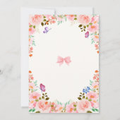 Baby in Bloom Flower Butterfly Bow Baby shower Kaart (Achterkant)