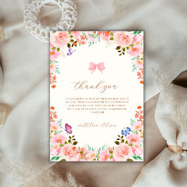 Baby in Bloom Flower Butterfly Garden Baby shower Bedankkaart