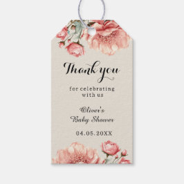 Baby in Bloom Flower Roos Roze Baby Show Dank u Cadeaulabel