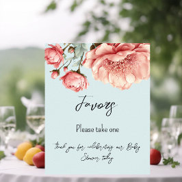 Baby in Bloom Flower Roos Roze Baby shower Favorie Poster