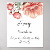 Baby in Bloom Flower Roos Roze Baby shower Favorie Poster (Voorkant)