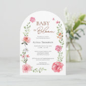 Baby in Bloom Flower thema Baby shower Arch Kaart (Staand voorkant)