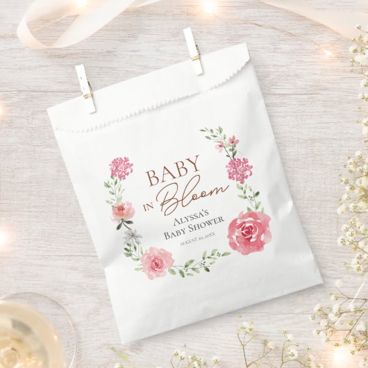 Baby In Bloom Flower Theme Custom Baby shower Bedankzakje (Geknipt)