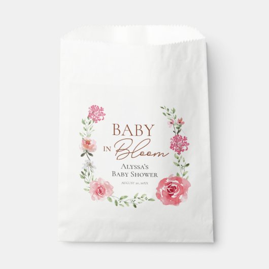 Baby In Bloom Flower Theme Custom Baby shower Bedankzakje (Voorkant)