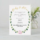 Baby In Bloom - Folie Shower Uitnodiging (Staand Voorkant)