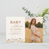 Baby in Bloom Foto Baby shower Tuin Kaart (Staand voorkant)