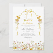 Baby in Bloom Foto wilde bloem geel Baby shower Kaart (Voorkant)