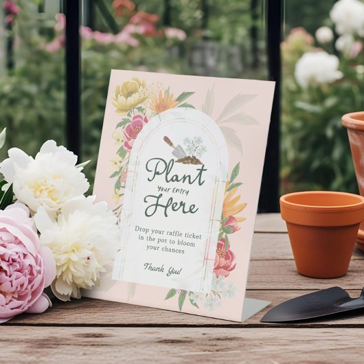 Baby in Bloom Garden Baby shower Luier Raffle Reclamebord Met Voetstuk