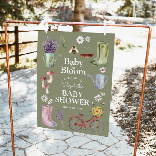 Baby in Bloom Garden Baby shower Welkomstbord Poster