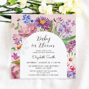 Baby in Bloom Garden Floral Baby shower Kaart