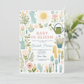 Baby in Bloom Garden Flowers Kleurrijk Baby shower Kaart (Staand voorkant)