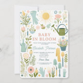 Baby in Bloom Garden Flowers Kleurrijk Baby shower Kaart (Voorkant)