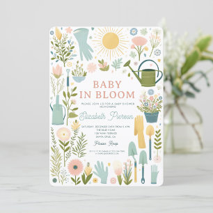 Baby in Bloom Garden Flowers Kleurrijk Baby shower Kaart