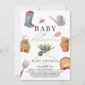 Baby in Bloom Gardening Tools Drive-by Baby shower Kaart (Voorkant)