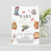 Baby in Bloom Gardening Tools Drive-by Baby shower Kaart (Staand voorkant)