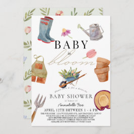 Baby in Bloom Gardening Tools Drive-by Baby shower Kaart