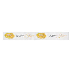 Baby in Bloom geel oranje grijs baby shower Grosgrain Lint