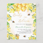 Baby in Bloom gele bijen budget Baby Shower (Voorkant)