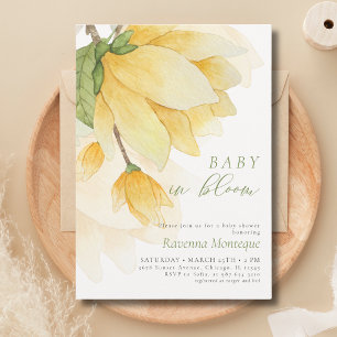 Baby in Bloom Gele Schone Magnolia Baby Shower Kaart