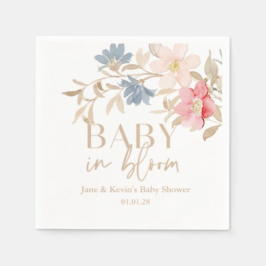 Baby in Bloom genderneutraal Servet (Voorkant)