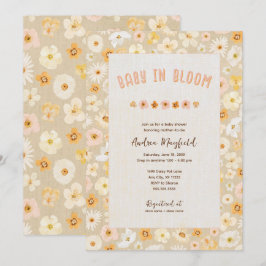 Baby in Bloom geperste bloemen baby shower Kaart