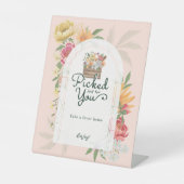 Baby in Bloom geplukt voor u Bloementuin gunst Reclamebord Met Voetstuk (Voorkant)