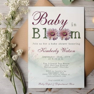 Baby in Bloom Gerber Daisies Baby shower Kaart