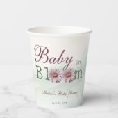 Baby in Bloom Gerber Daisies Baby shower Papieren Bekers (Achterkant)