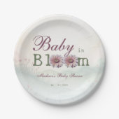 Baby in Bloom Gerber Daisies Baby shower Papieren Bordje (Voorkant)