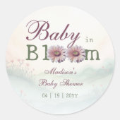 Baby in Bloom Gerber Daisies Baby shower Ronde Sticker (Voorkant)