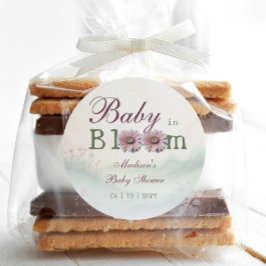 Baby in Bloom Gerber Daisies Baby shower Ronde Sticker