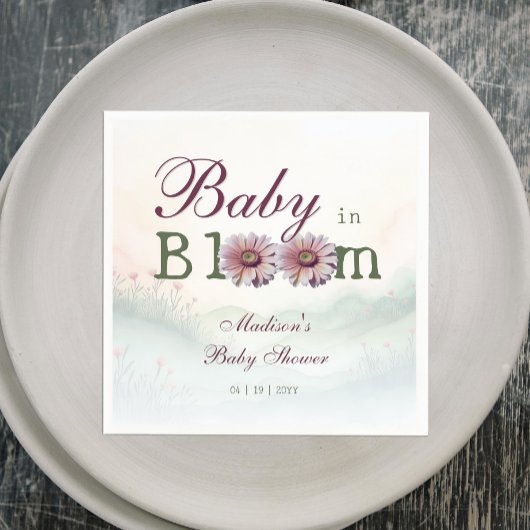 Baby in Bloom Gerber Daisies Baby shower Servet