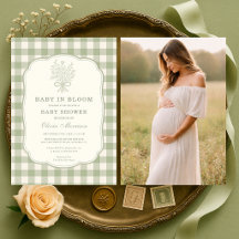 Baby in Bloom Geruite Foto Baby Shower