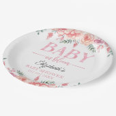 Baby in Bloom – Girl Baby Shower, Pink Flowers Papieren Bordje (Gekanteld)