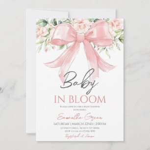 Baby in Bloom Girl Floral Ribbon Baby shower Kaart