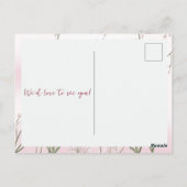 Baby in Bloom Girl Roze Bloemen Douche Briefkaart (Achterkant)