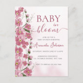 Baby in Bloom Girl Roze Bloemen Douche Briefkaart (Voorkant)
