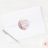 Baby in Bloom Girl Roze Bloemen Douche Ronde Sticker (Envelop)