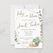 Baby in Bloom Gold Lijst, Greenery Baby shower