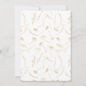 Baby in Bloom Gold Wildflower Sketch Baby shower Kaart (Achterkant)
