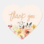 Baby in Bloom Goud Sinaasappel Baby shower Hart Sticker (Voorkant)