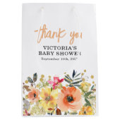 Baby in Bloom Goud Sinaasappel Baby shower Medium Cadeauzakje (Voorkant)