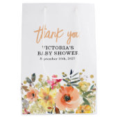 Baby in Bloom Goud Sinaasappel Baby shower Medium Cadeauzakje (Achterkant)